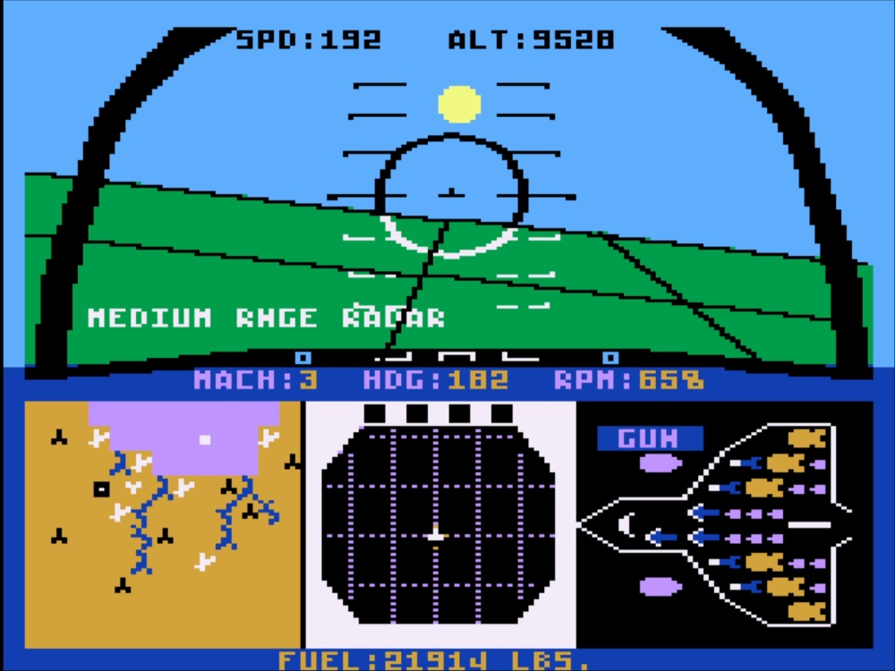 Gameplay of F-15 Strike Eagle for Atari 8 Bit